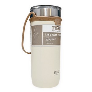 타이소 진공 스텐 핸들 스트랩 텀블러, 크림, 710ml, 1개