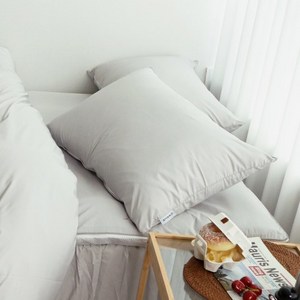 아토앤알로 쉐이프 항균 진드기방지 호텔베개솜 + 베개커버세트, 그레이, 1세트