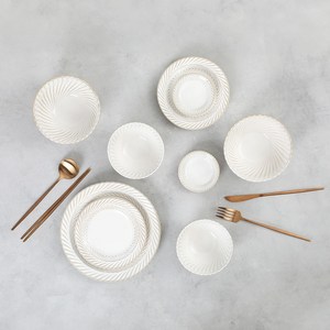 폴마르켄 블래드 2인 디너세트 9p, 혼합색상, 1세트, 공기 2p + 원접시 22cm + 원접시 15cm x 2p + 대접 2p + 종지 9cm x 2p