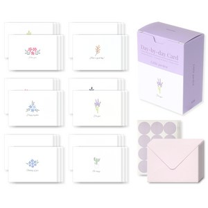 모노라이크 데이바이데이 카드 12종 x 3p + 봉투 36p + 스티커 36p 세트, Little garden, 1세트