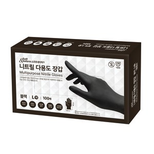 소프트앤네이쳐 니트릴 다용도 장갑, 블랙, 대(L), 1개