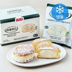 대파베이컨 필라델피아 크림치즈 베를리너 도넛 (냉동), 110g, 1개, 3개입