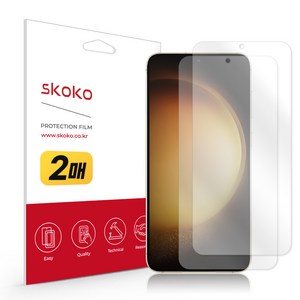 스코코 올레포빅 휴대폰 액정보호필름 2p 세트, 1세트