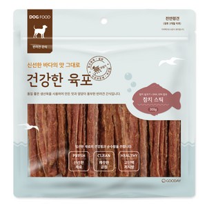 굿데이 건강한 육포 스틱 강아지간식, 참치, 300g, 1개