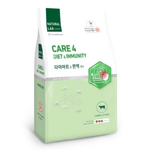 내츄럴랩 강아지 전연령용 CARE4 유기농 기능성 사료, 다이어트(체중감소), 6kg, 1개