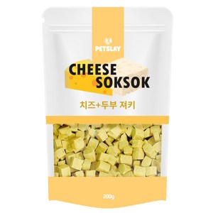 펫슬레이 강아지 대용량 간식 쏙쏙 큐브 져키, 두부 / 치즈, 200g, 1개