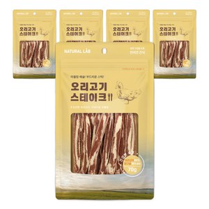 내츄럴랩 강아지 건강한육포 스테이크, 오리고기, 70g, 5개