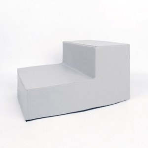 딩동펫 반려동물 바이엘 가죽 방수 논슬립 계단 2단, 그레이, 1개