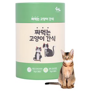 씨엔앨 고양이 짜먹는 간식, 치킨 + 연어, 900g, 1세트