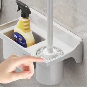 시크팩 깔끔이집 무타공 욕실 일체형 청소솔 세트, 1세트, 화이트