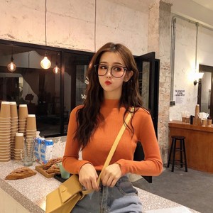 스팩트 아린 데일리 모크넥 긴팔 니트 티셔츠 쫄티