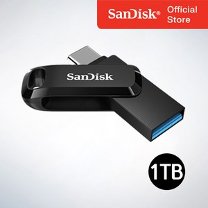 샌디스크코리아 공식인증정품 USB 메모리 Ultra Dual Go 울트라 듀얼 고 Type-C OTG USB 3.2 SDDDC3 1TB, 1테라, 블랙, 1개