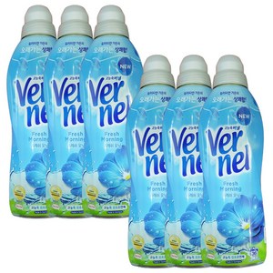 버넬 고농축 섬유유연제 프레쉬 모닝 본품, 900ml, 6개