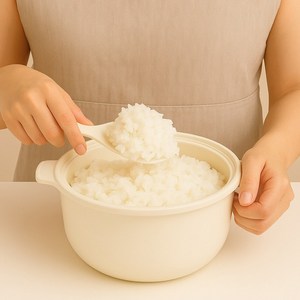 일상드림 전자레인지 저당밥솥 트레이 당뇨밥솥, 1개, 크림