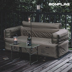 BONFLAG 캠핑 에어쇼파 빈백 소파 야외 2인용 에어매트 에어배드, 올리브그린