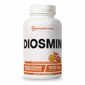 Immotal Hebs퓨어 디오스민 콤플렉스 베인 서포트 1000mg 디오스민 캡슐 150개 시트러스 바이오플라보노이드 풍부 과일 추출물 75일 공급 100% 채식 비, 1개, 150정