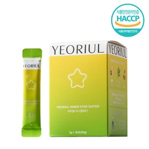 여리울 이너별워터 레몬녹차꿀차 아이돌물 클렌즈워터 녹차카테킨 팥우엉호박홍차, 1박스, 30회분