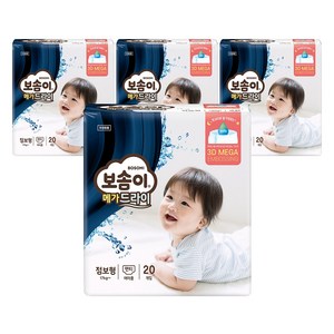 보솜이 메가드라이 팬티형 기저귀 여아용, 점보형(2XL), 80매