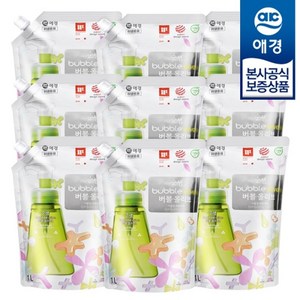 애경 순샘 버블올리브 주방세제 리필 1000ml x9개, 1L, 9개