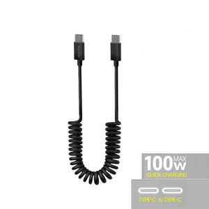 애니존 스프링 C타입 고속충전 케이블 1.8M, 블랙 C타입 to C타입 100W, 1개