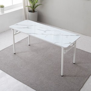 이반가구 1인~8인 접이식테이블 다용도 책상 절탁자 식탁 컴퓨터책상 입식책상 회의테이블 작업테이블 다용도 오피스 사무실 서재, 절탁자 1600x600, 마블, 화이트다리