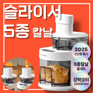 컷잇 [22 000RPM 초고속] 야채 고기 슬라이서 컴팩트 가정용 분리세척 전동채칼 야채 고기 생선 다기능 푸드프로세서, 1세트, White