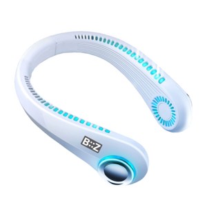 봄앤 4세대 LED 넥밴드 무선선풍기 대용량배터리 핸디선풍기 목걸이선풍기 초경량선풍기, BZ-FL20, 화이트