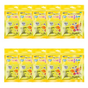 아모스 탱탱 아이 클레이 파우치 10p, 야광노랑, 50g, 10개