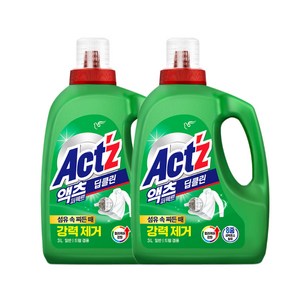 액츠 퍼펙트 3L(일반드럼겸용)액체세제 딥클린, 3L, 2개