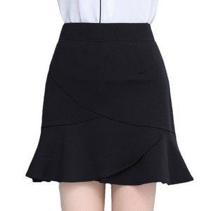 미화부장 여성 봄 여름 섹시 스판 밴딩 속바지 플리츠 플레어 하이웨스트 짧은 치마 a라인 검정 미니 스커트