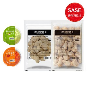 사세 크리스피치킨윙1kg+크리스피치킨봉1kg+동원소스증정, 1개, 1kg