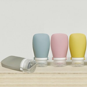 모노블리스 실리콘 공병 4개입 꽉 잡아주는 안심 밴딩 여행용 다용도, 핑크, 그레이, 스카이, 머스타드, 2세트