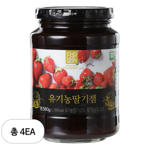 초록원 유기농 딸기잼, 580g, 4개