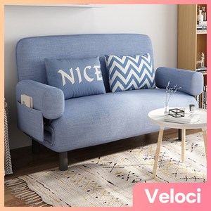 Veloci 접이식 소파베드 쇼파침대 패브릭 소파, 120CM, 02.블루