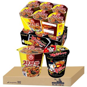 블루존 진짬뽕 소컵라면 75g (6입) +불닭볶음면 소컵라면 70g (6입)