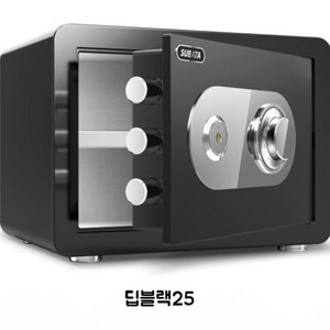 SUBATA 가정용 내화 소형 미니 금고 기계식 다이얼 이중잠금, 25cm딥블랙