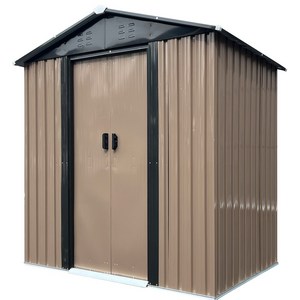 7x4 레드와이 스틸창고 조립식창고 농막 간이 야외 이동식창고 전원주택 보관함, 7x4(브라운)