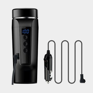 12V/24V 자동차 스마트 전기 주전자 전기포트 커피포트 400ml, 블랙, 블랙