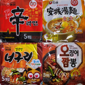 농심() 농심 신라면 5개 + 안성탕면 너구리 오징어짬뽕, 1세트