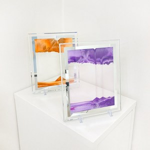 모래멍 모래시계 물 오일 시계 프레임 액자 슬로우 SS3097, 10인치, 보라