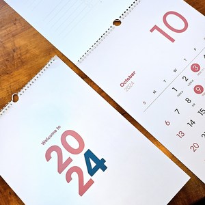 1+1 2024 심플 양면 벽걸이 달력 인테리어 캘린더