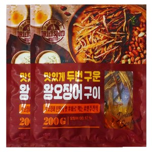 정화식품 맛있게 두번 구운 왕오징어구이, 200g, 2개