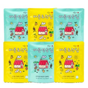 꼬숩네 연근칩3+토란칩3, 25g, 6개