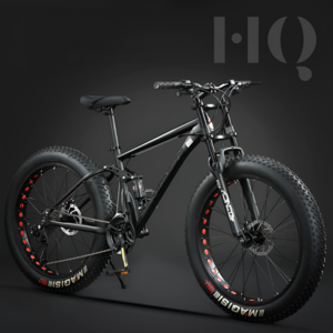 HQ 풀샥 팻바이크 오프로드 MTB 광폭 산악자전거, 26인치, 다크그레이 스포크 휠, 1개
