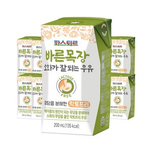 파스퇴르 파스퇴르 바른목장 락토프리 소화우유 200ml (20팩), 20개