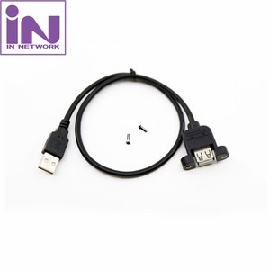 인네트워크 USB 2.0 연장 판넬 케이블 0.5M IN-U2AMFS05 INU057, 1개