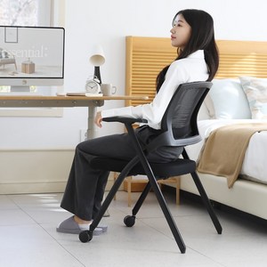 린백토리 LTY100S 서울대 학생 바퀴없는 허리 편한 공부 책상 사무실 회의실 접이식 메쉬 의자, 블랙 2개