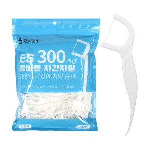 ES 올바른 일회용 치간치실 치간칫솔 300개입, 2세트, 7.7cm