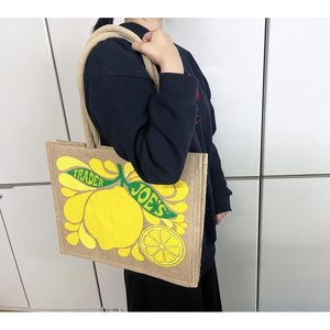 [국내배송] 트레이더 조 라탄 가방 레몬 그래픽 에코백 장바구니 대형