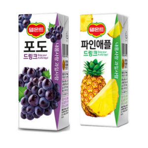 델몬트 드링크 포도 + 파인애플 190ml 각 24팩 (총 48팩), 48개